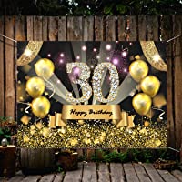 7x5ft todo lo bueno para cumpleaños fondo Golden Black Party decoración- todo lo bueno para cumpleaños caracteres póster…